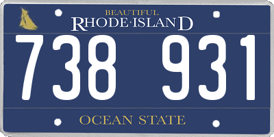 RI license plate 738931
