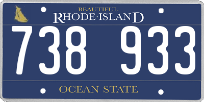RI license plate 738933
