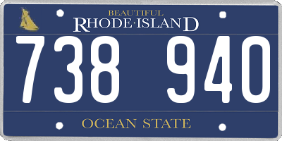 RI license plate 738940