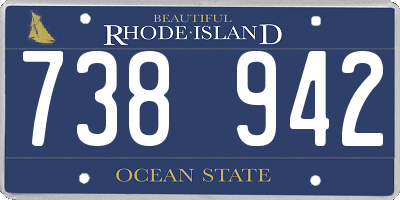 RI license plate 738942