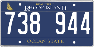 RI license plate 738944