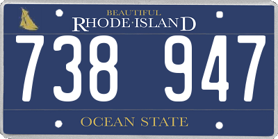RI license plate 738947
