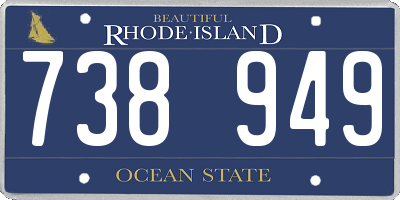 RI license plate 738949