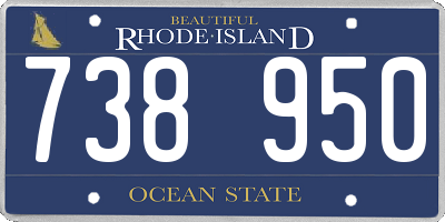 RI license plate 738950