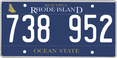 RI license plate 738952