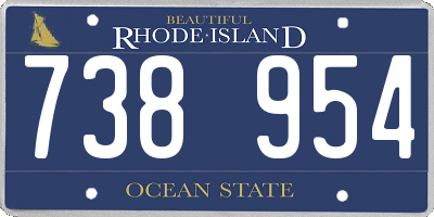 RI license plate 738954