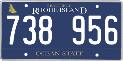 RI license plate 738956