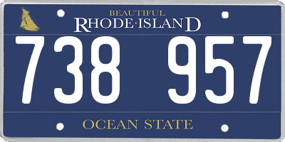 RI license plate 738957