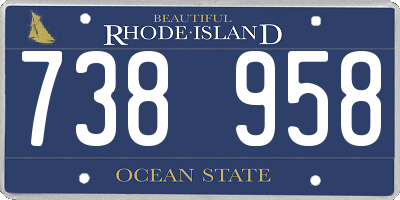 RI license plate 738958