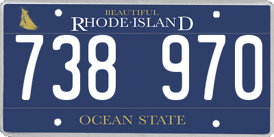 RI license plate 738970