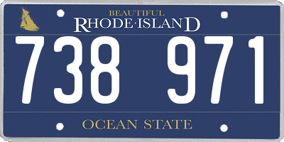 RI license plate 738971