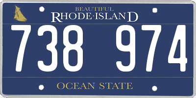 RI license plate 738974