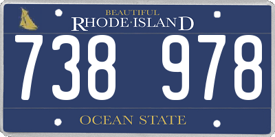 RI license plate 738978
