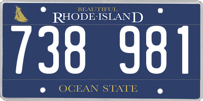 RI license plate 738981