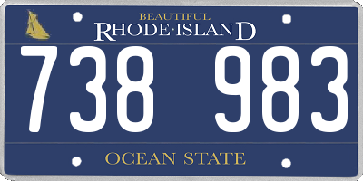 RI license plate 738983