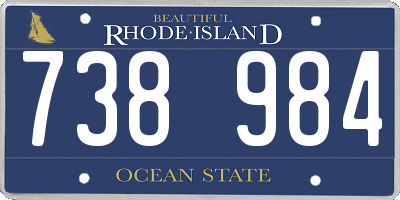 RI license plate 738984