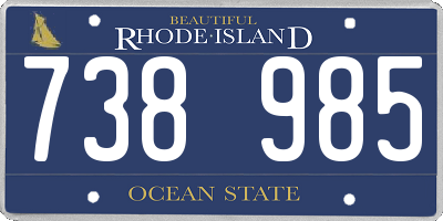 RI license plate 738985