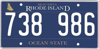 RI license plate 738986
