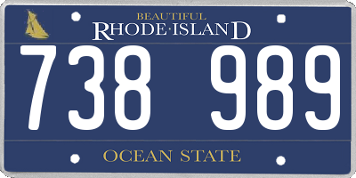 RI license plate 738989
