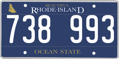 RI license plate 738993