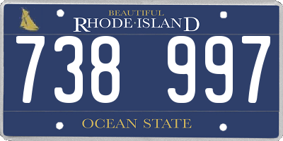 RI license plate 738997