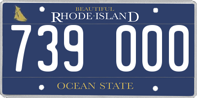 RI license plate 739000