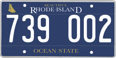 RI license plate 739002