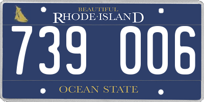 RI license plate 739006