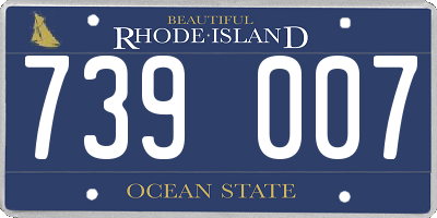 RI license plate 739007