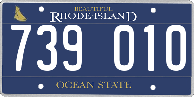 RI license plate 739010
