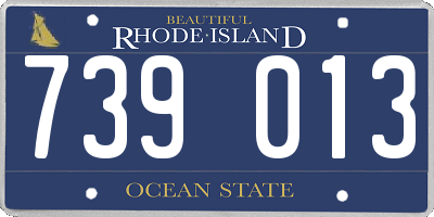 RI license plate 739013