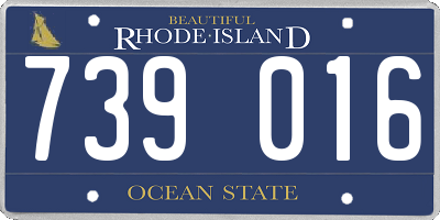 RI license plate 739016