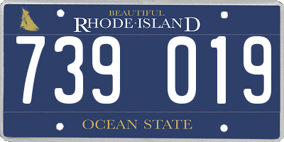 RI license plate 739019