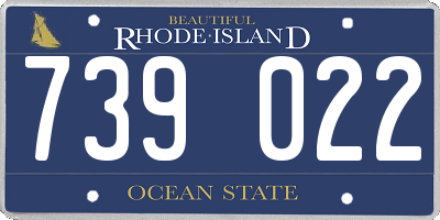 RI license plate 739022