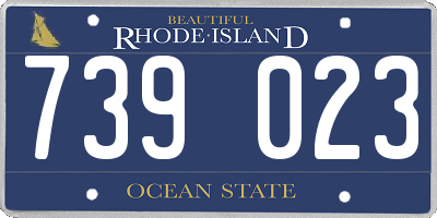 RI license plate 739023