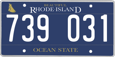 RI license plate 739031
