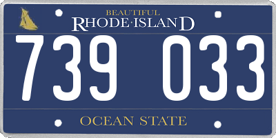 RI license plate 739033