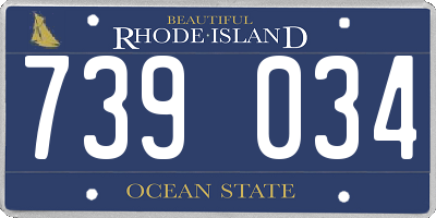 RI license plate 739034