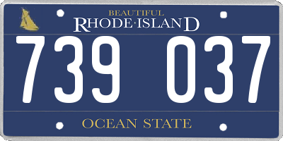 RI license plate 739037