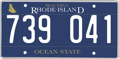 RI license plate 739041