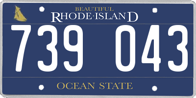 RI license plate 739043