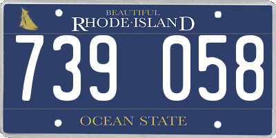 RI license plate 739058