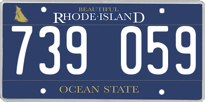 RI license plate 739059