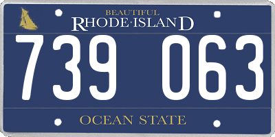 RI license plate 739063