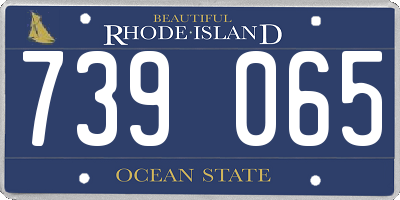 RI license plate 739065