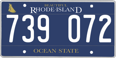 RI license plate 739072