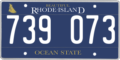RI license plate 739073