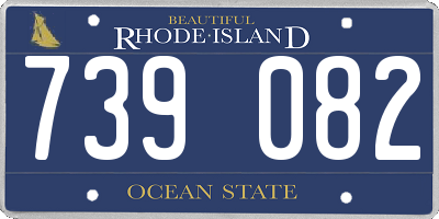 RI license plate 739082