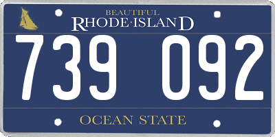 RI license plate 739092