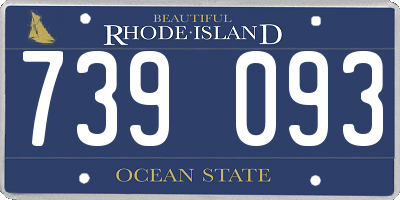 RI license plate 739093